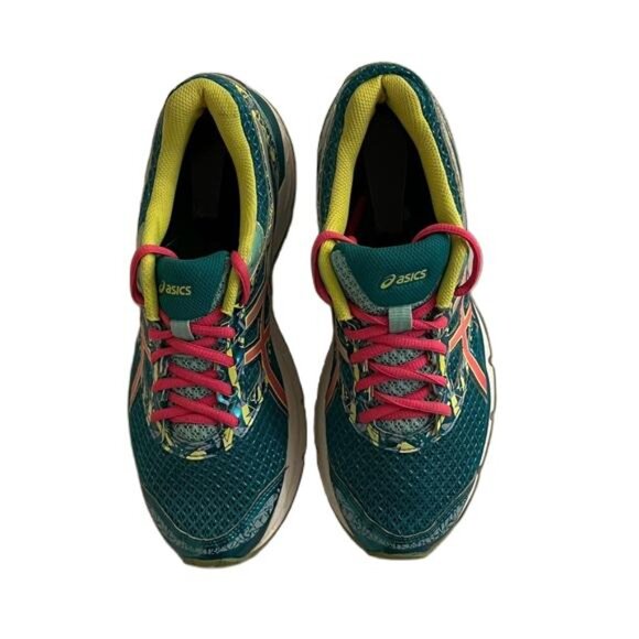 ASICS Turquoise and Pink Athletic Shoes, Width B, Size 9 - Picture 3 of 6